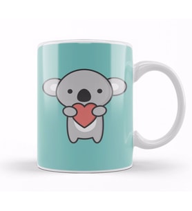 Kawaii Cute Koala With Heart 01 Kupa Bardak Porselen