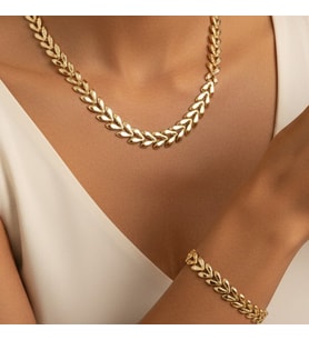 XUPİNG JEWELRY YAPRAK MODEL KOLYE SET