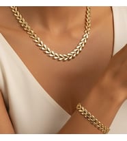 XUPİNG JEWELRY YAPRAK MODEL KOLYE SET