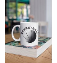 Kio Tasarım Kio Tasarım Basketball Yazılı Basketbol Topu Baskılı Kahve Çay Kupası Kupa Beyaz Porselen Mug Sevgililer-İş Arkadaşı-Doğum-Günü Hediyesi Hediye
