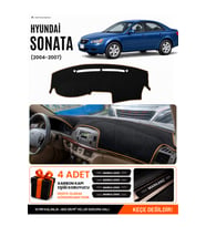 HYUNDAİ SONATA (2004-2007) Uyumlu Torpido Örtüsü Torpido Kılıfı - Siyah Kahverengi