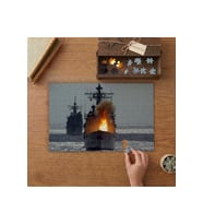 Alev Almış Savaş Gemisi Tasarımı 240 parça Ahşap Puzzle Ahşap Kutuda MP02597