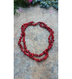 STONEAGE JEWELLERY Mercan Doğal Taş Hem Kısa Hem Uzun Bayan Kolye