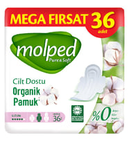 Molped Pure Soft Hijyenik Ped Uzun Mega Fırsat 36'lı