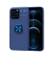 Apple iPhone 14 Pro Max Kılıf Zore Ravel Yüzüklü Silikon Kılıf (Mavi)