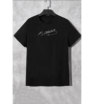 Unisex K.Atatürk imza Baskılı T-shirt (Siyah)
