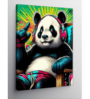 Kanvas Tablo Müzik Dinleyen Panda