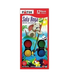 Sulu Boya 12 Renk Yerli Üretin 12'li Sulu Boya+sulu Boya Fırçası Hediyeli