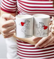 BK Gift Kişiye Özel Sevgililer Temalı 2’li Beyaz Kupa Bardak, Sevgililer Günü Hediyesi, Sevgiliye Hediye, Ev Hediyesi-13