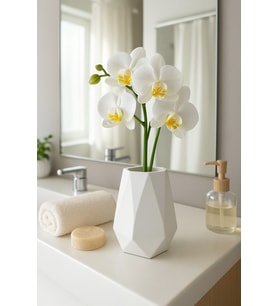 Minimalist Beton Seramik Mini Vazo – Modern Masaüstü Dekoru ve Çok Amaçlı Kullanım (10 cm)