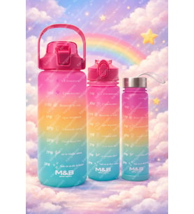 3lü Motivasyonel Set, Bpa Içermez Motivasyonel Su Matarası Mor Su Matarası,su Şişesi,suluk