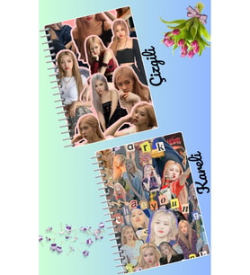 Rose blackpink defter seti 2 adet A4 boyutu 21*30 çizgili + kareli 60 syf