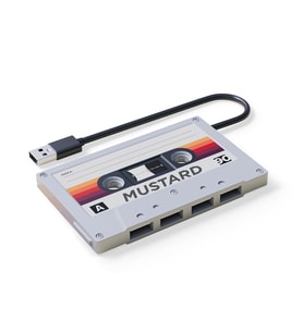 Mustard Retro 4 Girişli USB Çoğaltıcı (Karışık)
