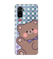 Xiaomi Redmi Note 10 / Note 10S Uyumlu Sevimli Ayıcık Tasarımlı Şeffaf Telefon Kılıfı