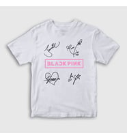 Presmono Unisex Çocuk Beyaz Signs Blackpink T-Shirt 19643tt (Beyaz)
