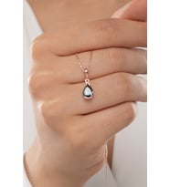 925 Gümüş Mistik Topaz Taşlı Damla Model Minimal