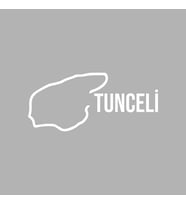 Tunceli Harita Araba Sticker siyah 18x8 CM (Beyaz)