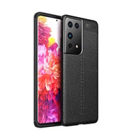 Galaxy S21 Ultra Kılıf Zore Niss Deri Desenli Silikon Kılıf (Siyah)