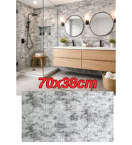 Yapışkanlı 3D Esnek Sünger Duvar Kaplama Kağıdı Paneli Salon Ofis Ev Tv Arkası 1 Adet 70x38 cm NW199 (Çok Renkli)