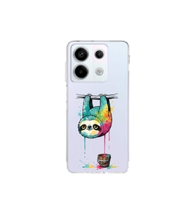 Redmi Note 13 Pro 5G ile Uyumlu Splash Tembel Hayvan Tasarımlı Şeffaf Silikon Kılıf