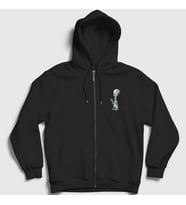 Presmono Unisex Siyah Alien Roger Smith Dizi American Dad Fermuarlı Kapüşonlu Sweatshirt 299327tt
