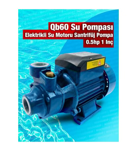 Bakır Sargı Qb-60 1 Parmak 0.55 Hp 0.55 Kw Su Motoru Su Pompası Dinamo 220v