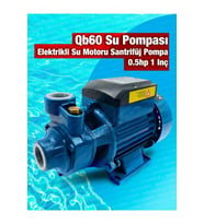 Bakır Sargı Qb-60 1 Parmak 0.55 Hp 0.55 Kw Su Motoru Su Pompası Dinamo 220v