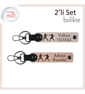 Meydan Okuma Tarzına Sahip Olanlara, Dövüş Temalı, Kişisel Yazılı Anahtarlık, Pudra-Yavru Ağzı