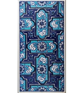 Armada Çini 10x20 Cm ED 220 Mavi Geometrik El dekoru Çini Karo