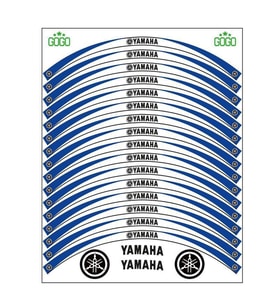 Yamaha Mavi Beyaz Uyumlu Reflektörlü 1 Set Jant Şeridi