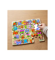 Renkli Alfabe ve Hayvanlar Tasarımlı 24 Parça Ahşap Çocuk Puzzle MPK0906