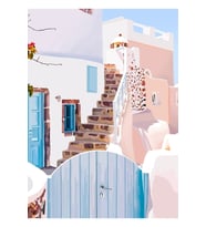 Yunanistan Tablo Ahşap Poster Dekoratif