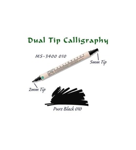 Calligraphy Çift Uçlu Kaligrafi Kalemi 2 mm + 5 mm 010 Pure Black