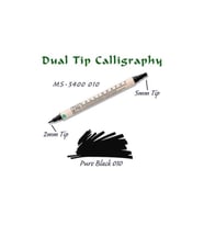 Calligraphy Çift Uçlu Kaligrafi Kalemi 2 mm + 5 mm 010 Pure Black