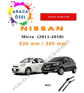 Nissan Micra  (2011-2018) Araca Özel Silecek Ön İki Muz