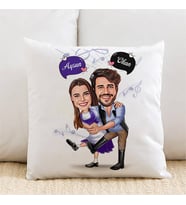 Kişiye Özel Karikatürlü Dans Seven Çiftler Yastık