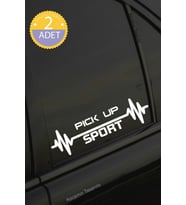 Nissan Pick Up Nabız Kalp Atışı Ritim Pick Up Araç Uyumlu Oto Sticker 2 Adet Beyaz 20*7CM
