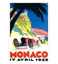 1932 Monaco Grand Prix Otomobil Yarışı Poster Tablo Ahşap Poster Dekoratif