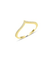 Gümüş altın yaldızlı zirkon taşlı alttan ayarlanabilir tutku yüzük SGTL12222GOLD (Rose)