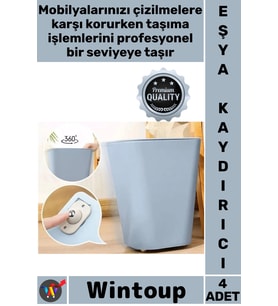 #EşyaKaydırıcı Yapışkanlı Döner Tekerlek Sessiz Mini Mobilya Eşya Kaydırma Taşıma Aparatı 4'lü Set