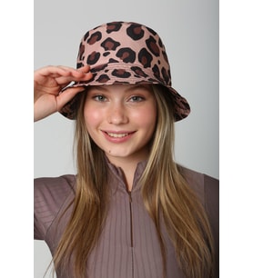 Leopar Desen Baskılı  Kadın Bucket Şapka