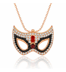 Gümüş Maske Bayan Kolye