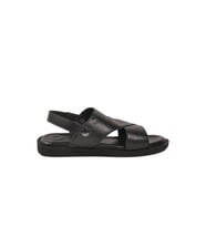 Pierre Cardin Kahve Lastikli Hakiki Deri Günlük Erkek Sandalet PC-7315 M (Siyah)