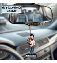 Kişiye Özel Karikatür Erkek Ayna Süsü – Araç İçi Esprili Hediyelik