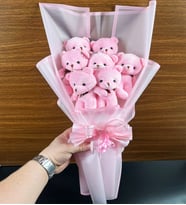 Pembe Pelus Ayıcık Buket