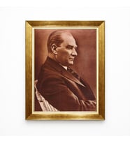 Tablore Mustafa Kemal Atatürk Şık Takım Elbiseli Profil Tablo Altın Çerçeve