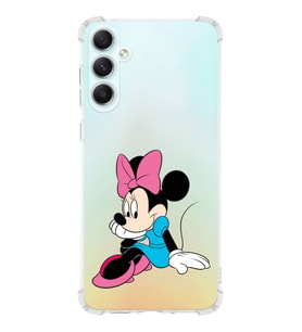 Samsung Galaxy A34 Uyumlu Köşe Korumalı Antişok Kapak Minnie Mouse Tasarımlı Şeffaf Silikon Kılıf