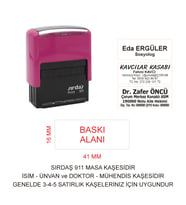 Sırdaş 911 Kişiye Özel İsim Makam Ve Ünvan Kaşesi - PEMBE MAKİNA SİYAH MÜREKKEP