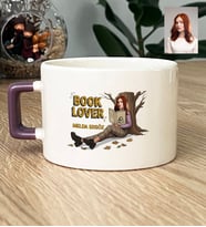 Kişiye Özel Karikatürlü Book Lover Lüks Fincan Doğum Günü Hediyesi