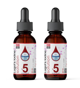 Lugol İyot Çözeltisi %5  2x30 mL (Lügol Çözeltisi Cam Damlalıklı Şişe,Pharma Grade Lugols Iodine)